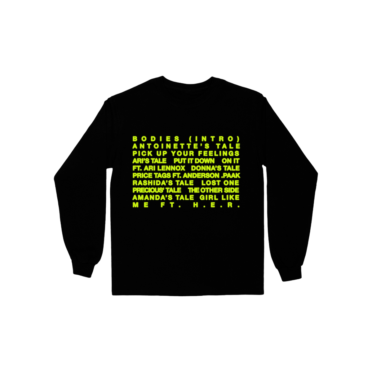 JS Black Setlist Long-Sleeve Tee